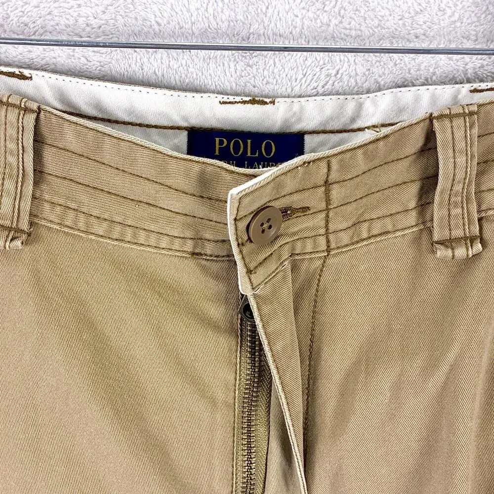 Polo Ralph Lauren Cargo Shorts Men 35 (36) Brown Baggy Preppy Military Y2K